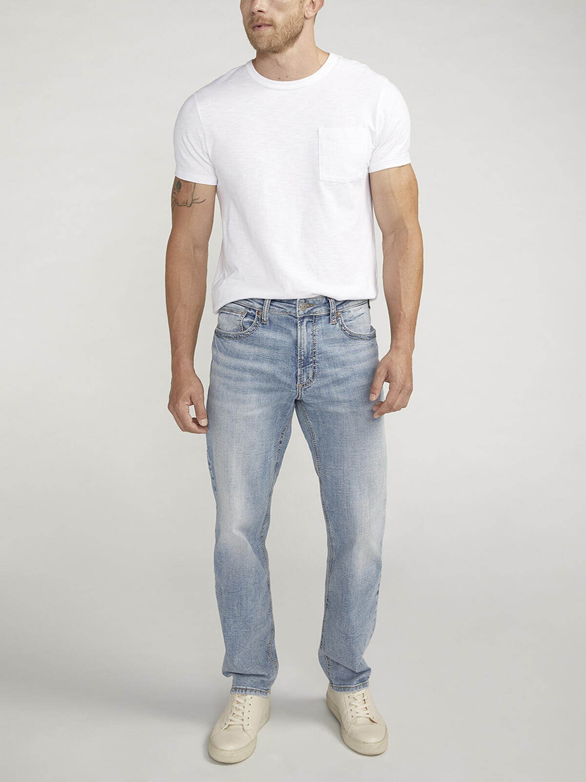 Eddie Athletic Fit Tapered Leg Jeans image number 0