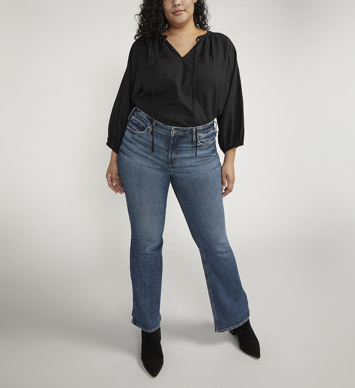 Most Wanted Mid Rise Flare Jeans Plus Size, , hi-res image number 0