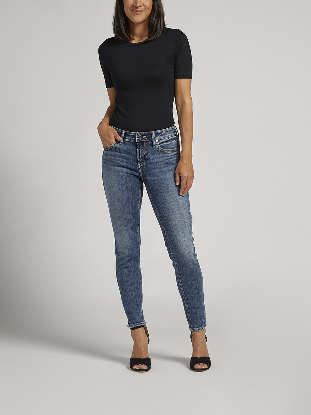 Elyse Mid Rise Skinny Jeans image number 0