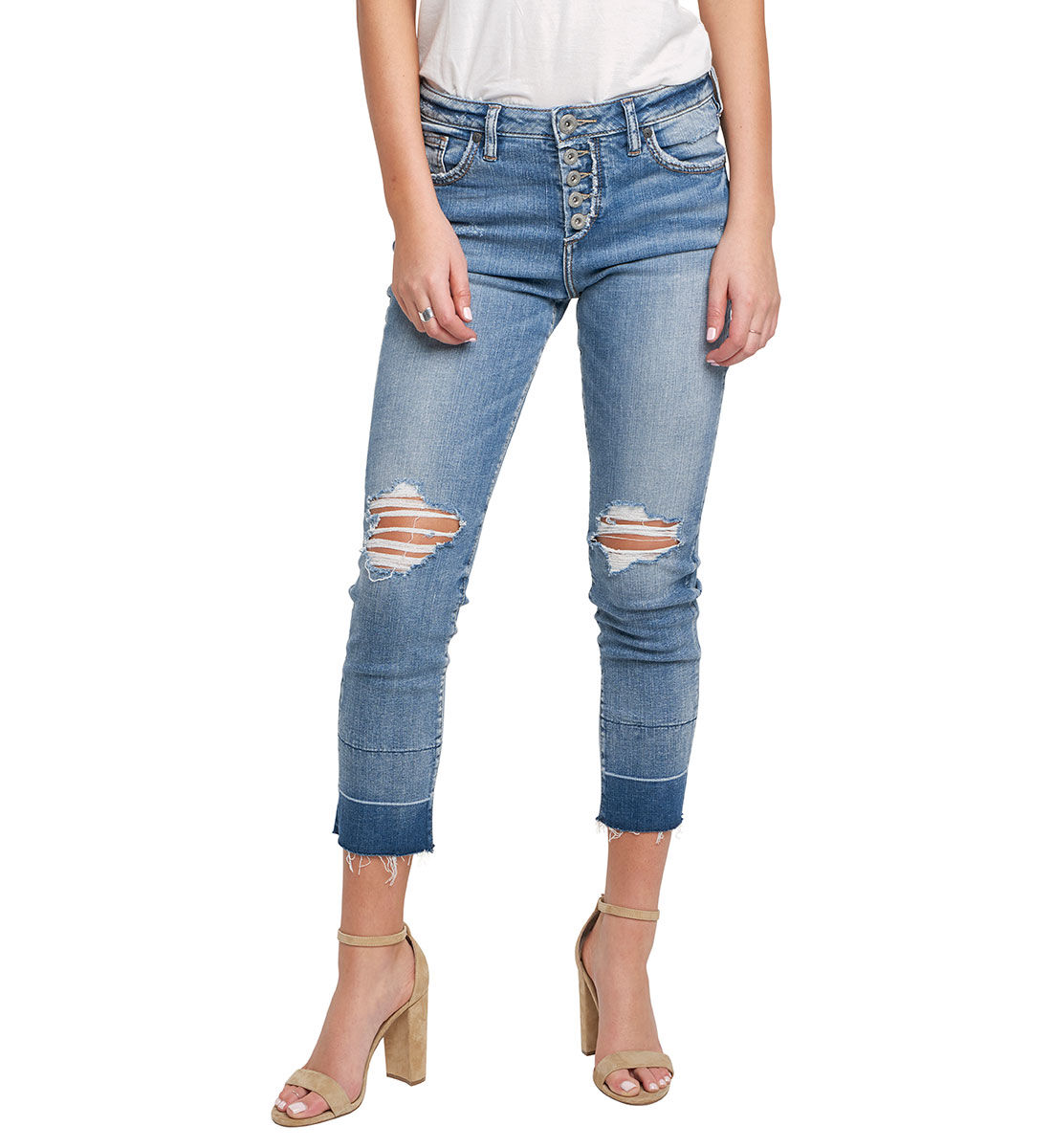 Button fly skinny jeans womens discount