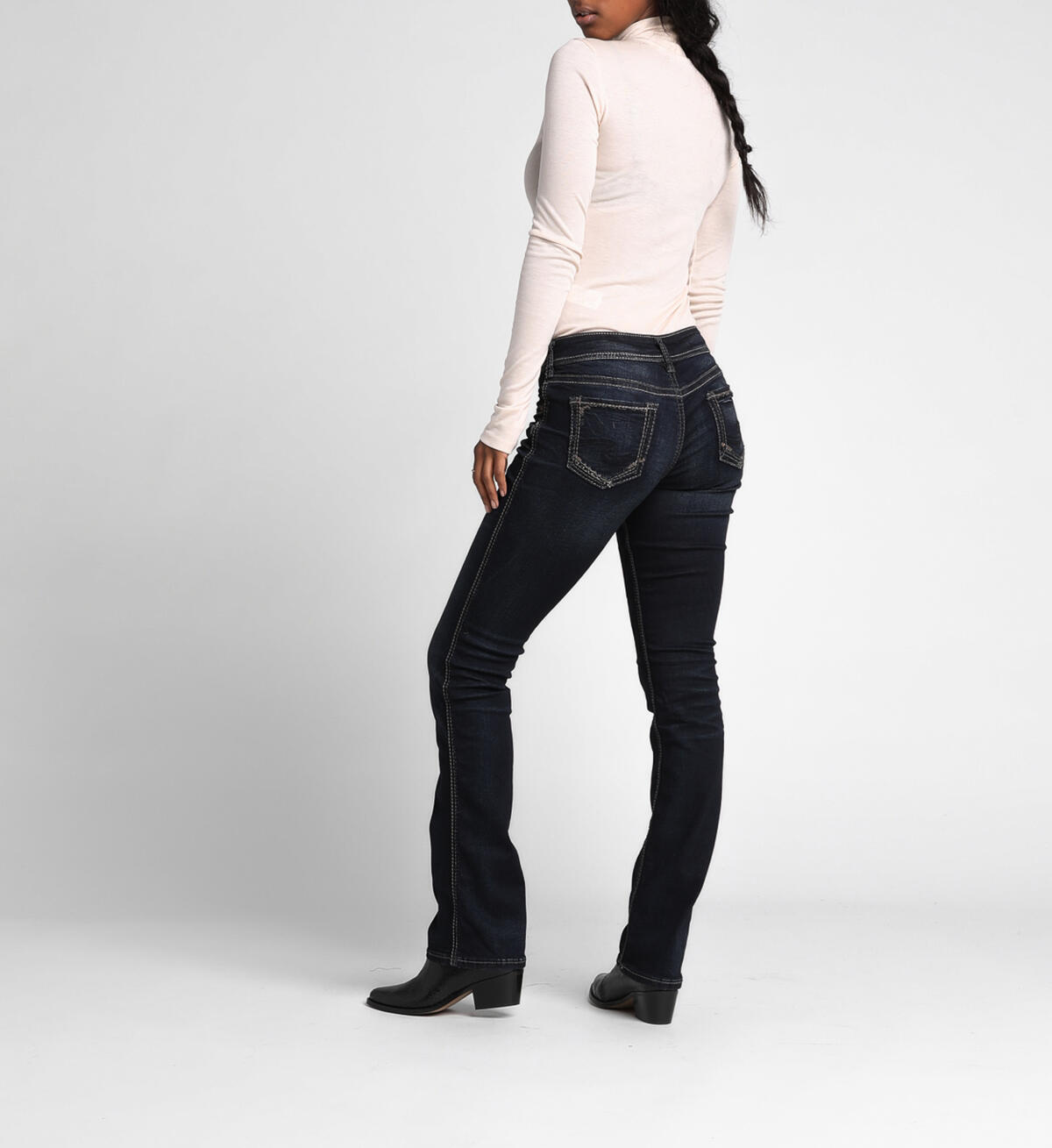 Suki Curvy Mid-Rise Slim Bootcut Jeans, , hi-res image number 1