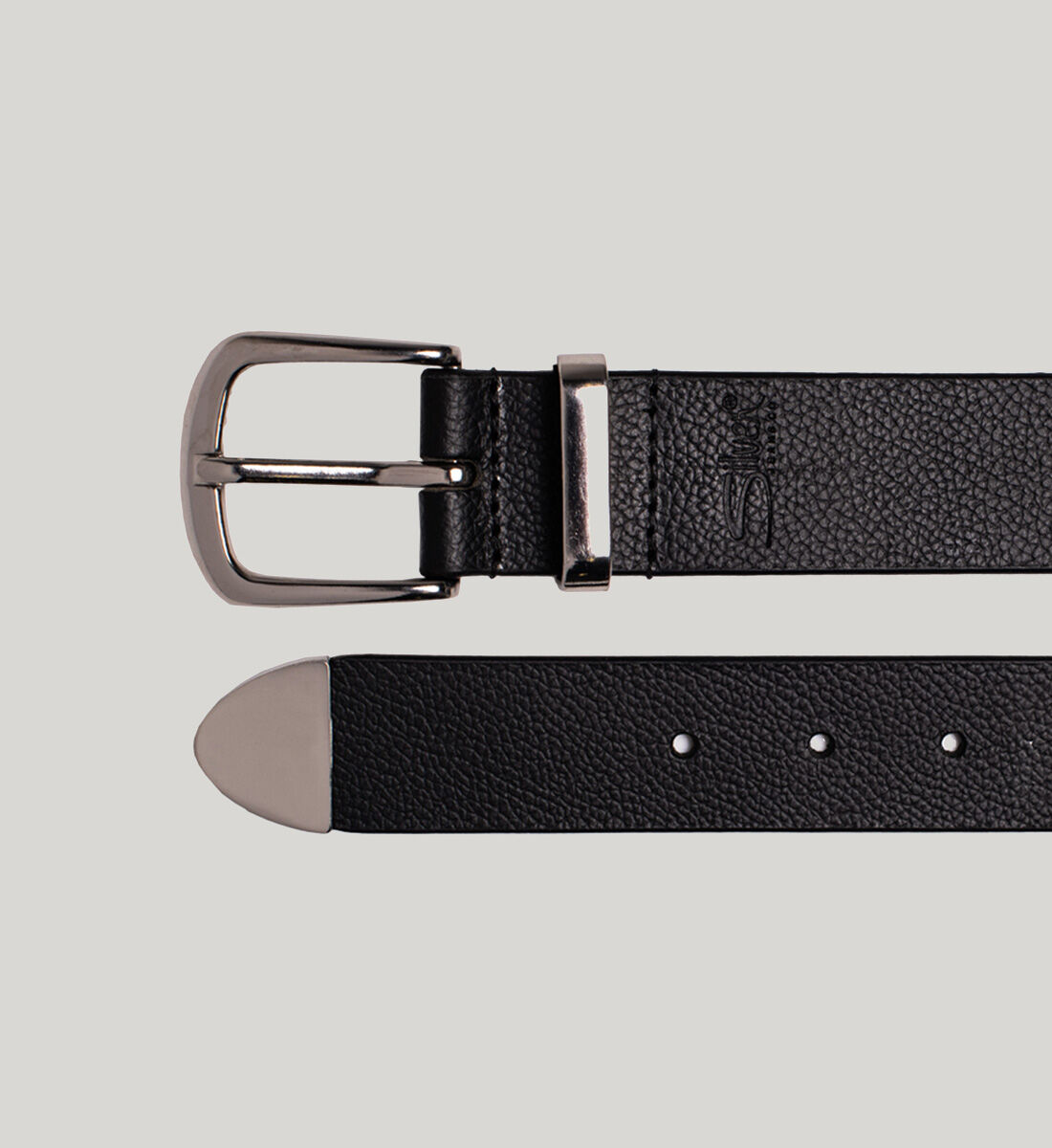 Belt with silver buckle outlet