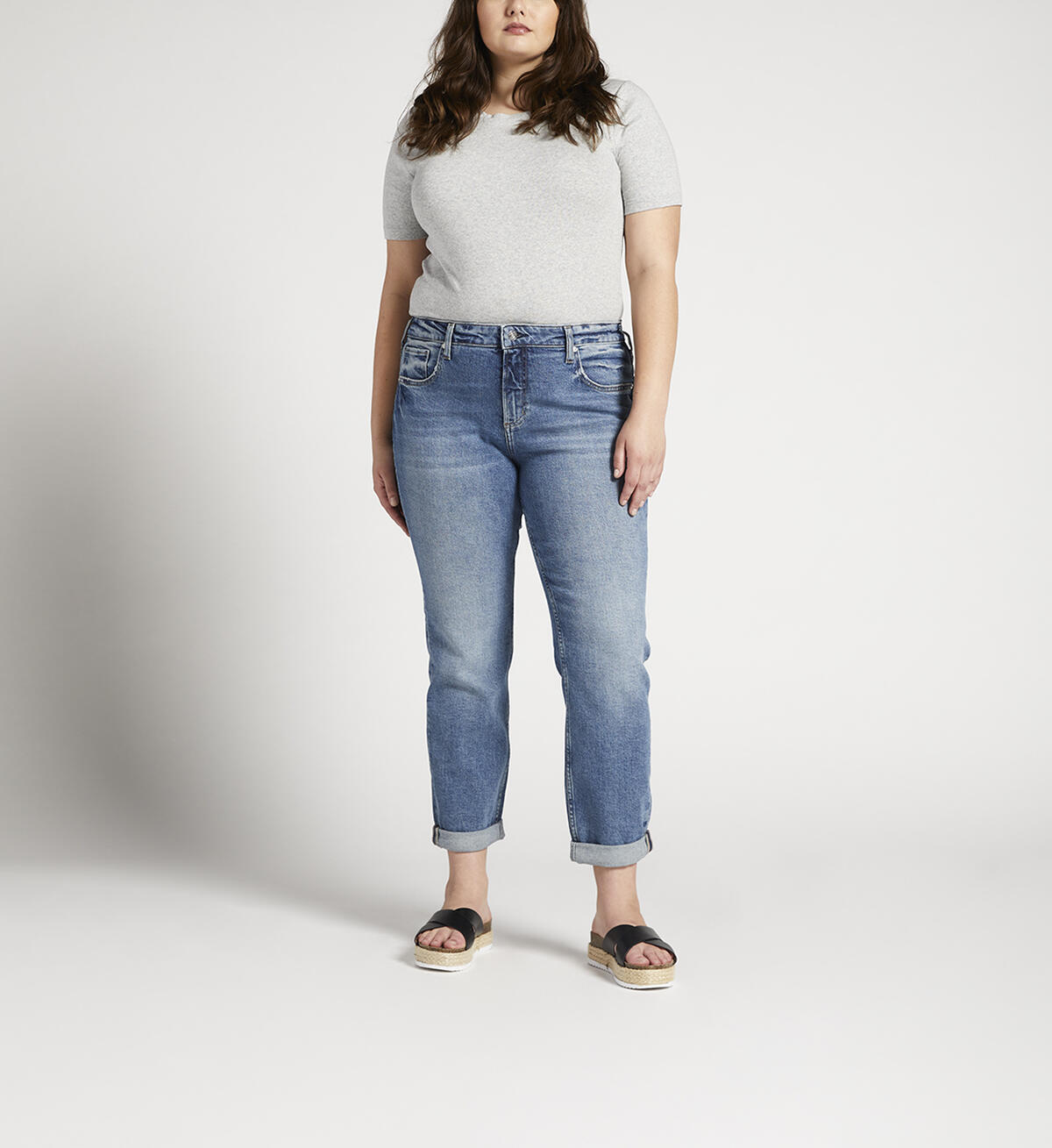 Beau Mid Rise Slim Leg Jeans Plus Size, , hi-res image number 0