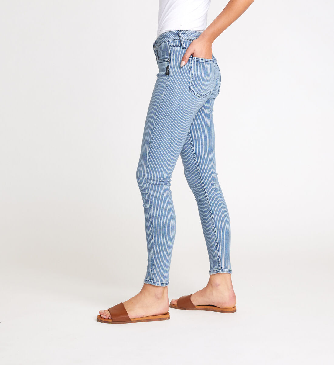 Buy Avery High Rise Pinstripe Skinny Jeans for CAD 99.00 Silver