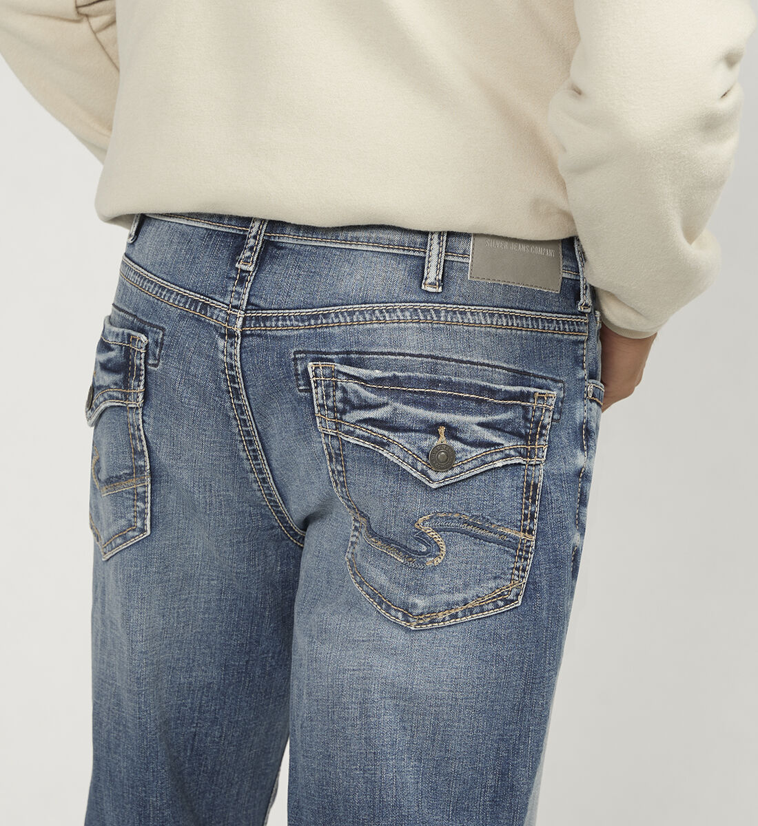 Buy Zac Relaxed Fit Straight Leg Jeans for CAD 118.00 Silver
