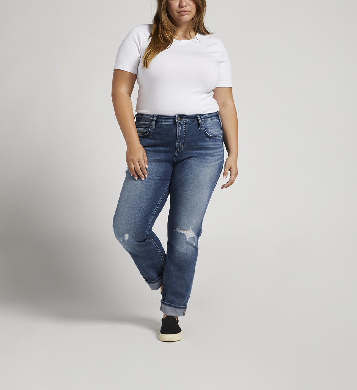 Beau High Rise Slim Leg Jeans Plus Size, Indigo, hi-res image number 0