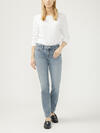 Elyse Mid Rise Straight Leg Luxe Stretch Jeans image number 0