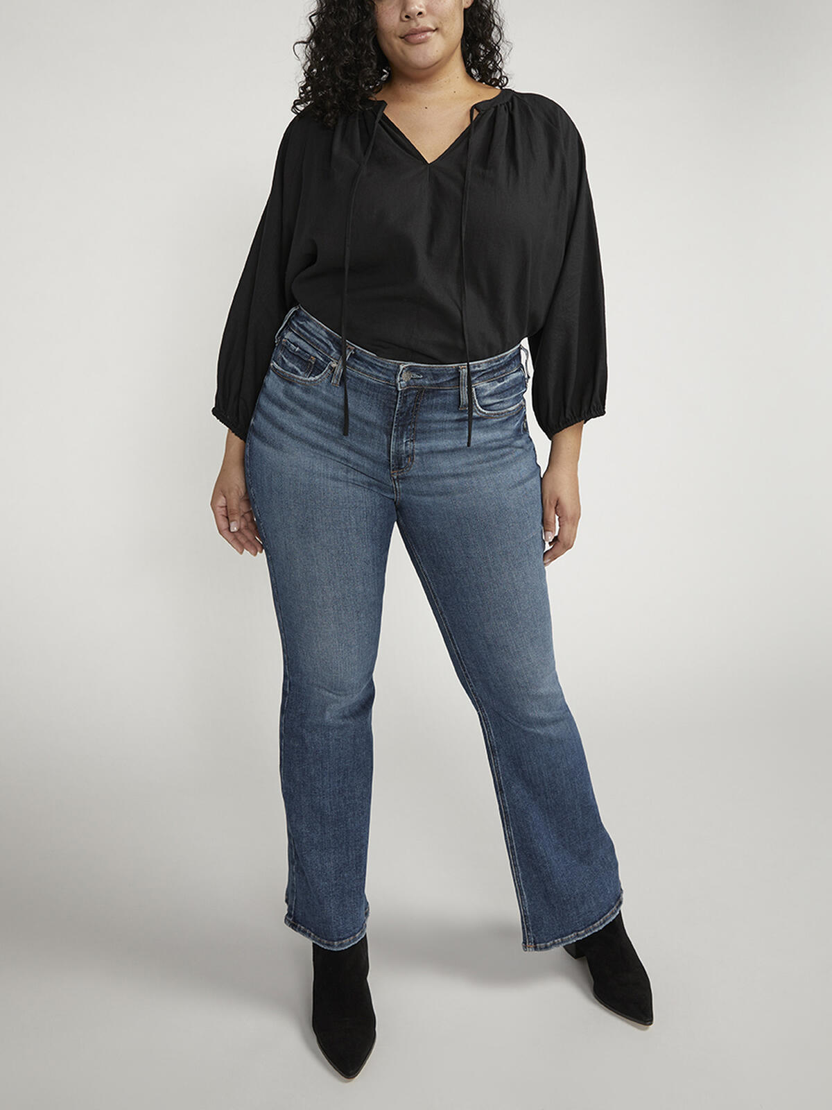 Most Wanted Mid Rise Flare Jeans Plus Size image number 0