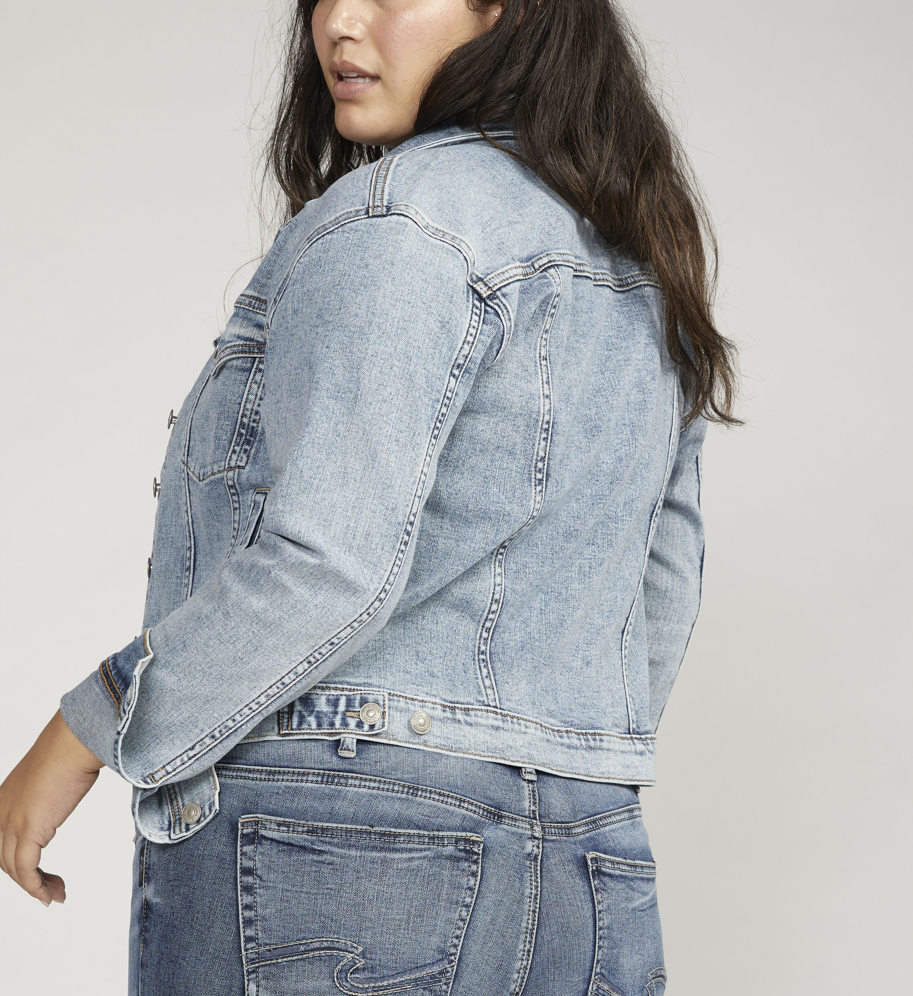 Fitted denim jacket clearance