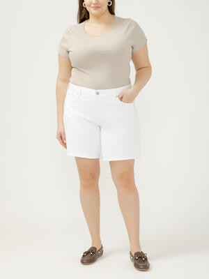 Suki Mid Rise Long Shorts Plus Size
