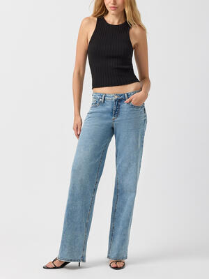 Loose & Low Straight Leg Jeans