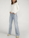 Highly Desirable High Rise Trouser Leg Jeans, Indigo, hi-res image number 3