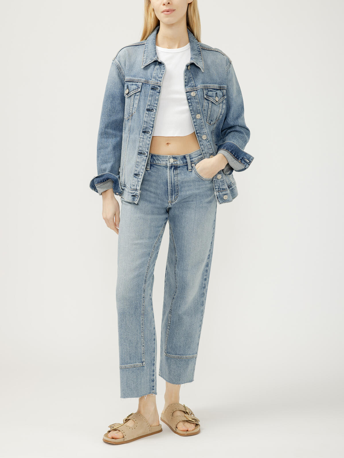 Western Relaxed Straight Leg Jeans image number 0