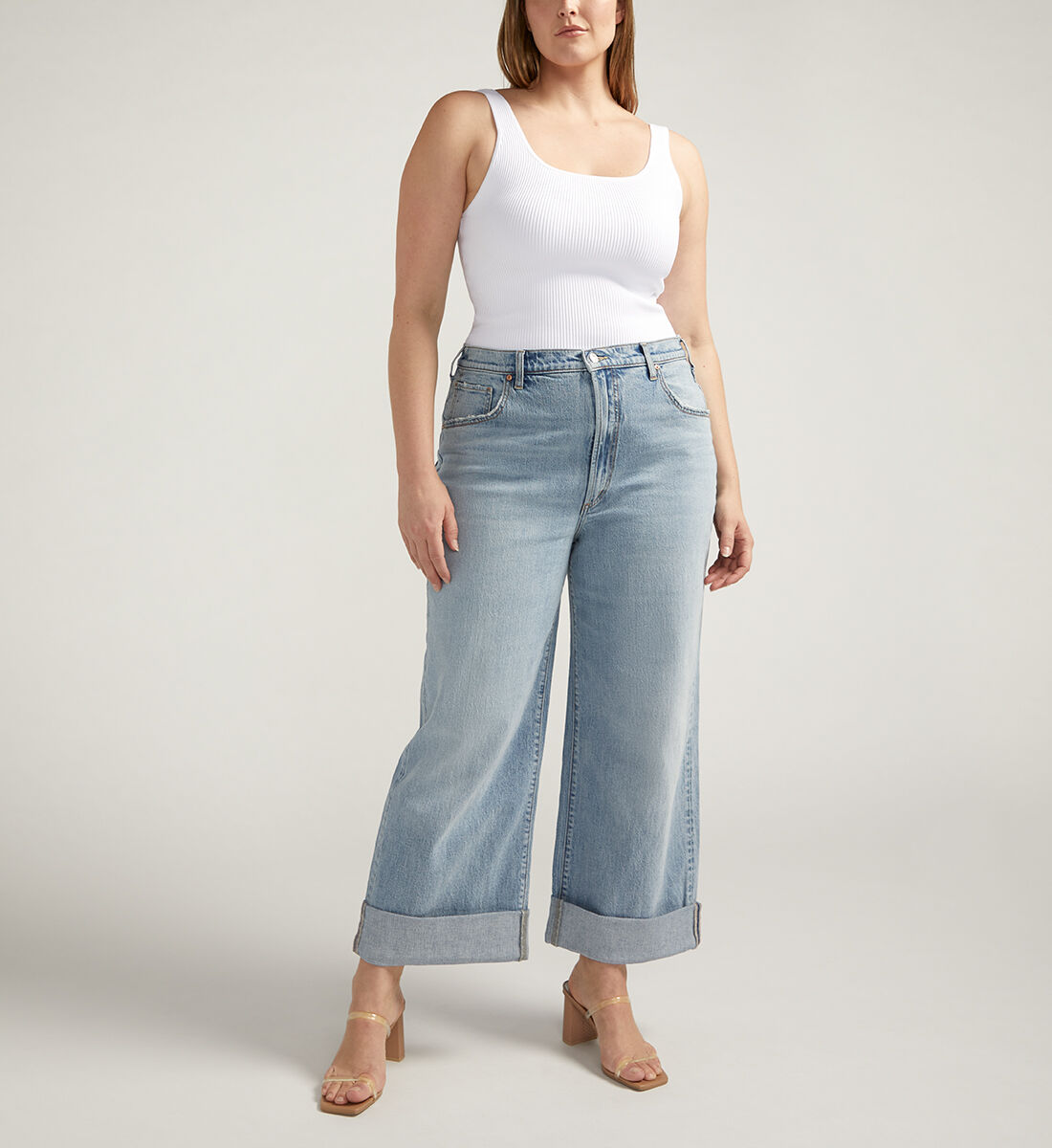Buy Baggy Mid Rise Wide Leg Cropped Jeans Plus Size for CAD 68.00 Silver Jeans CA New