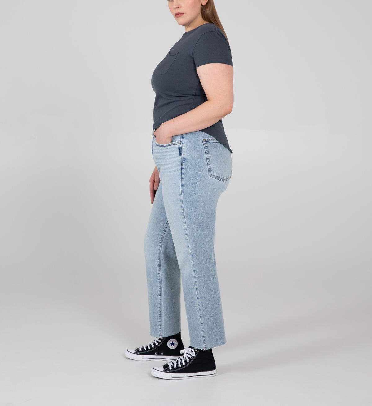 Highly Desirable High Rise Straight Leg Jeans Plus Size, , hi-res image number 2