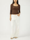 Wide Leg Drawstring Beach Jeans image number 0