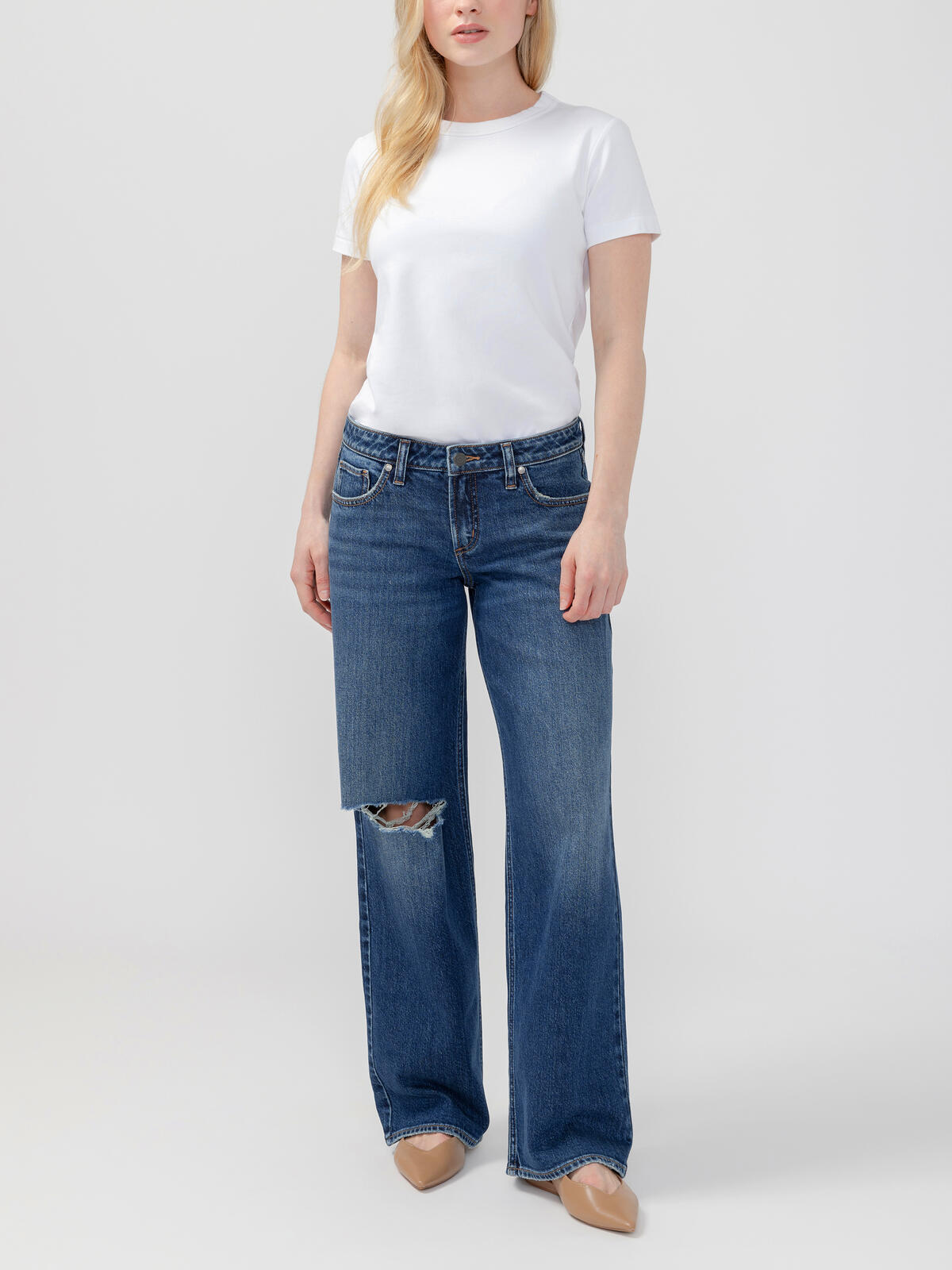 Loose & Low Straight Leg Jeans Petite image number 0