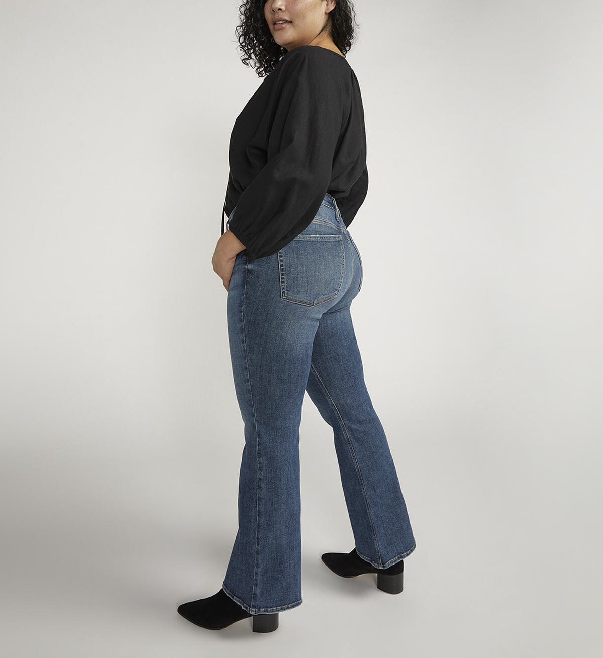 Most Wanted Mid Rise Flare Jeans Plus Size, , hi-res image number 2