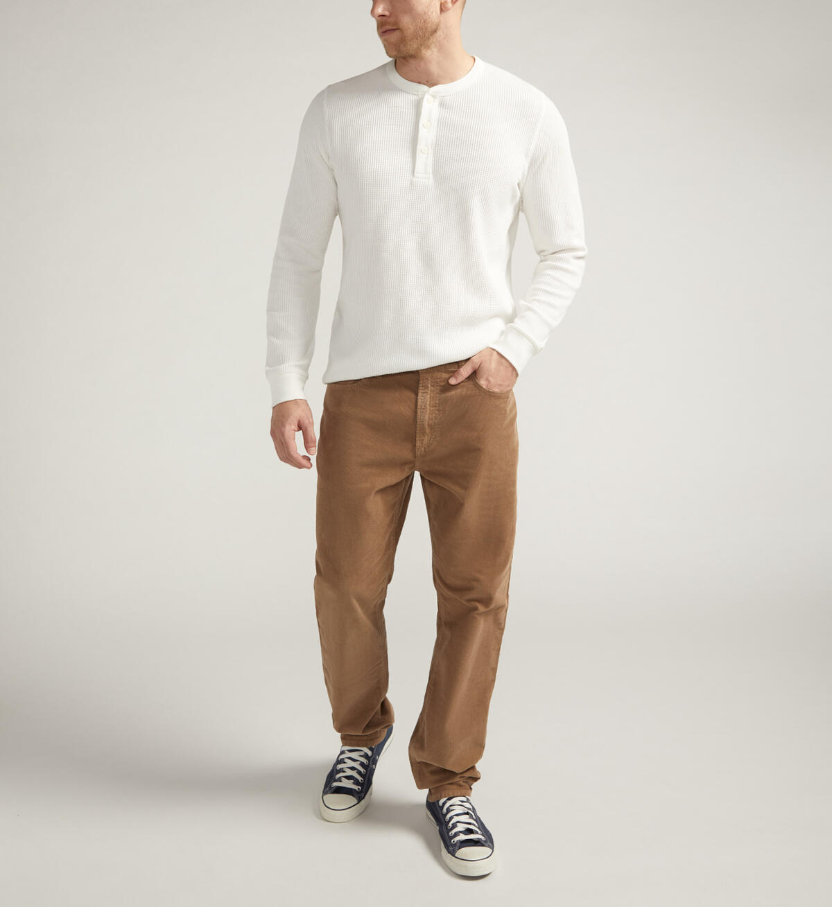 Eddie Classic Athletic Fit Tapered Leg Corduroy Pants, Khaki, hi-res image number 0
