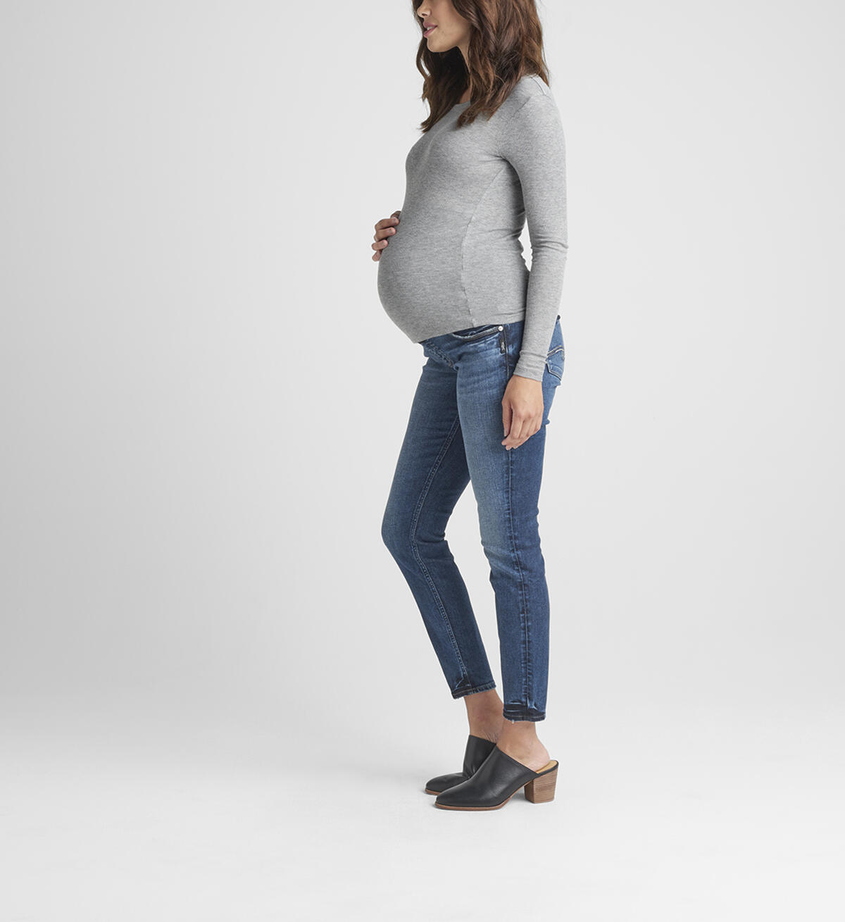 Elyse Mid Rise Skinny Maternity Jeans, , hi-res image number 2