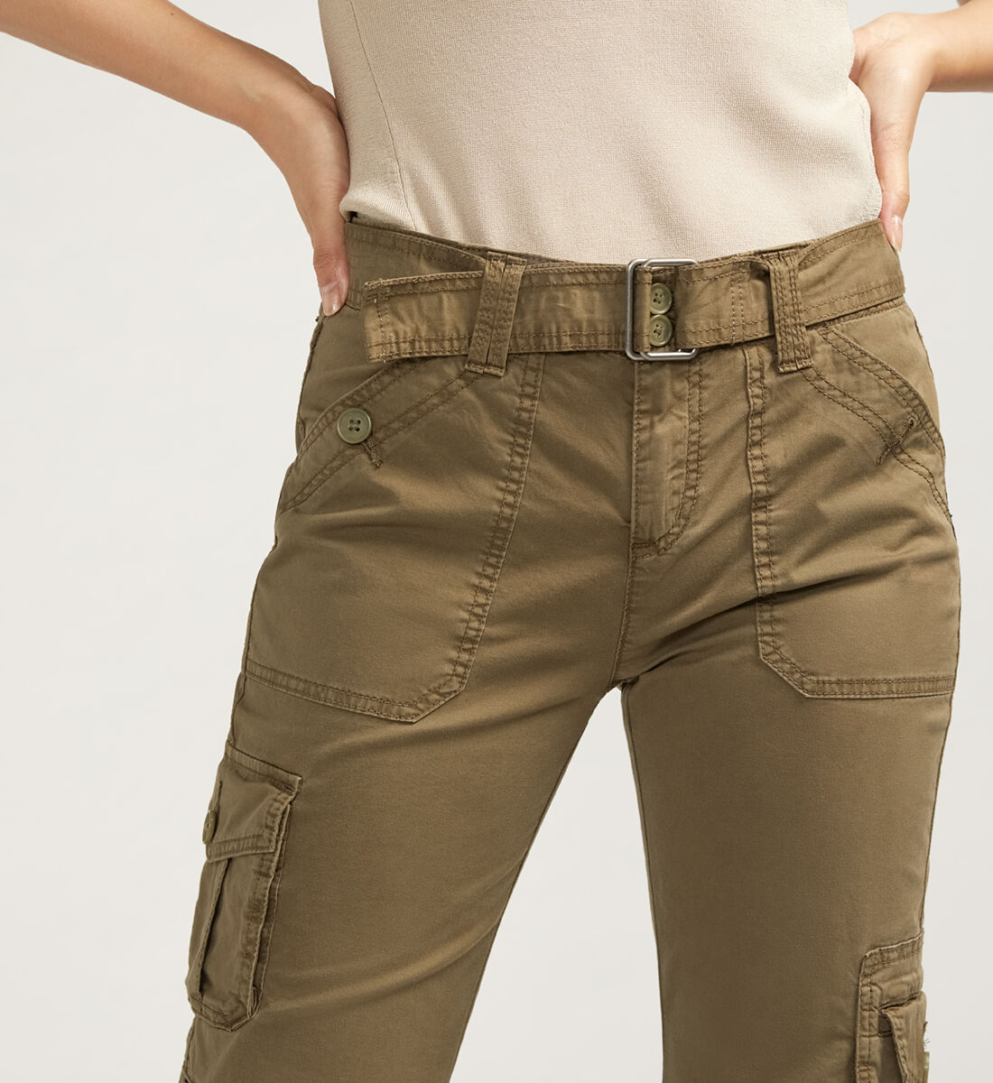 Buy Flare Belted Y2K Cargo Pant for CAD 56.00 Silver Jeans CA New