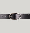 Womens Genuine Leather Studded Belt, Black, hi-res image number 1