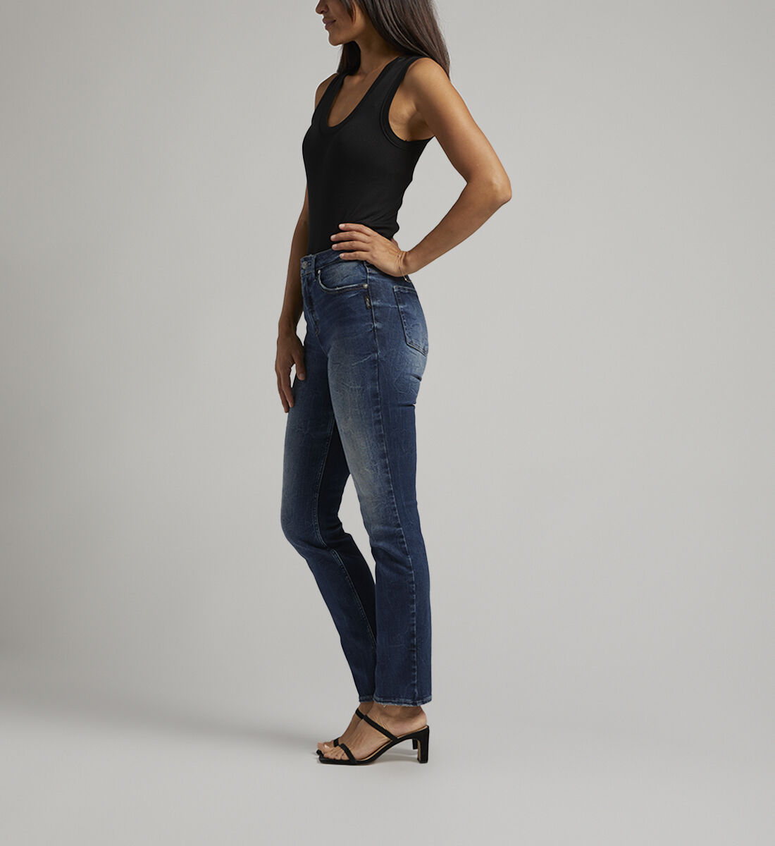 High rise straight leg jean hot sale
