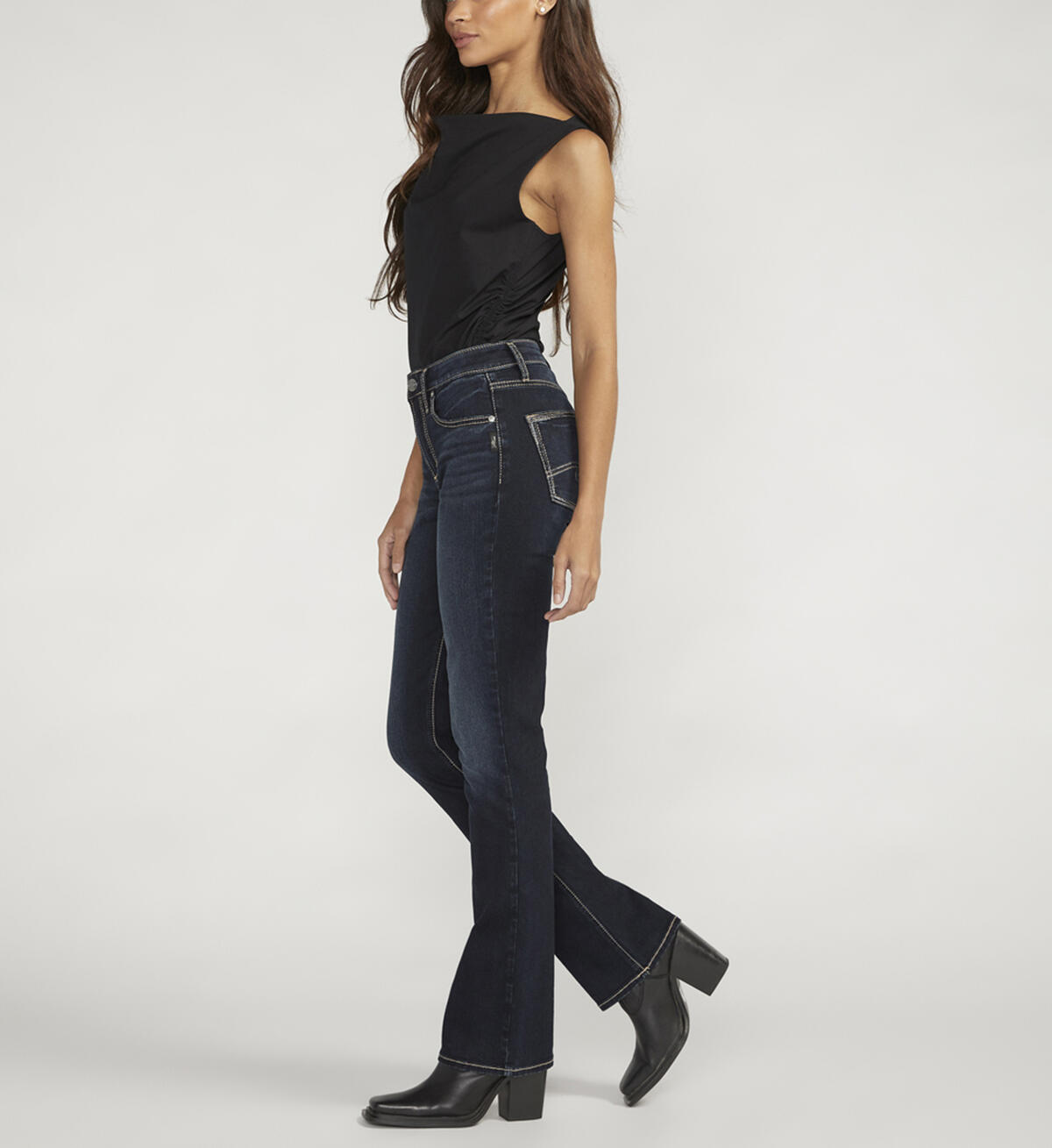 Avery High Rise Slim Bootcut Jeans, Indigo, hi-res image number 2