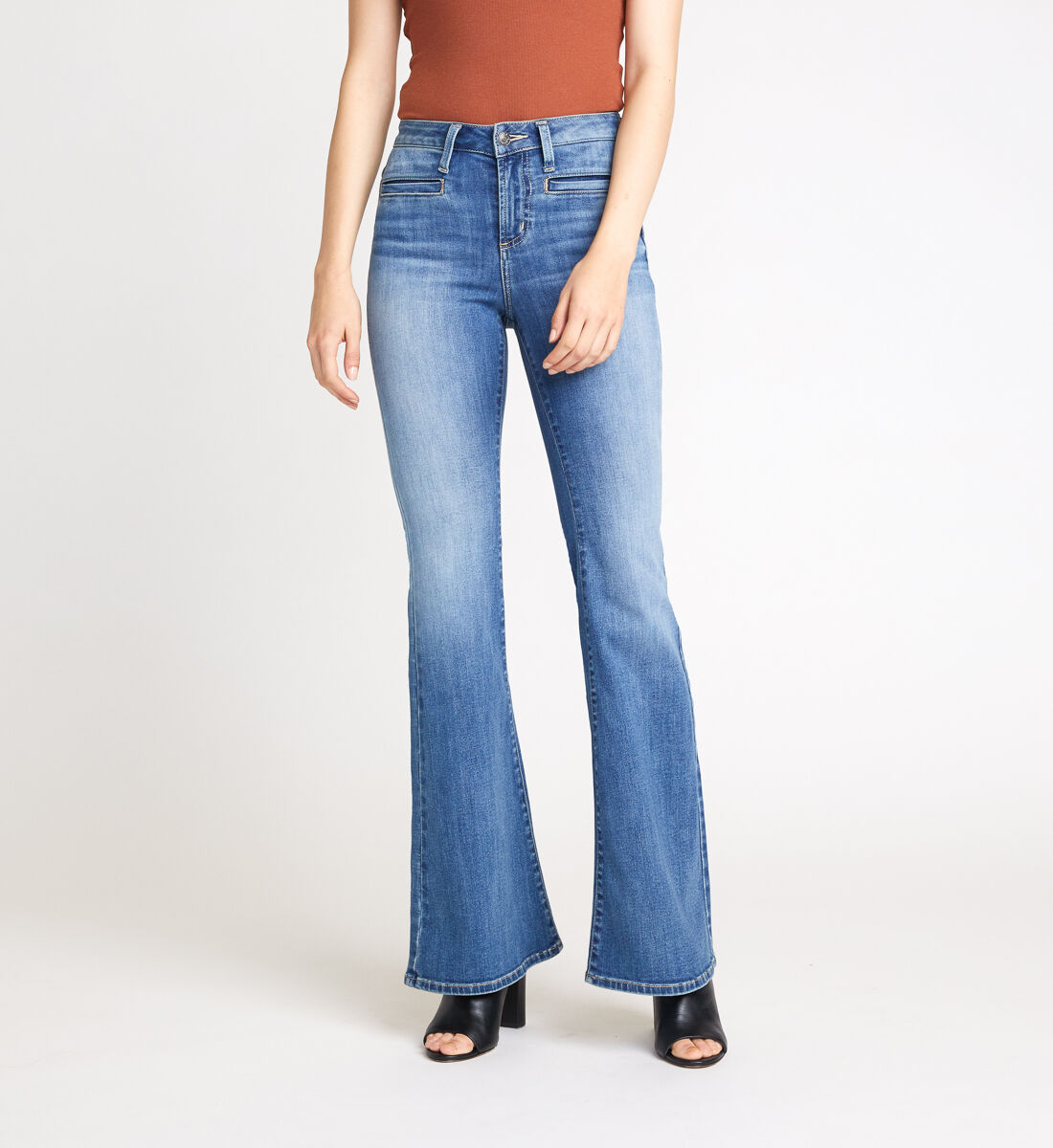 Silver bell bottom jeans store