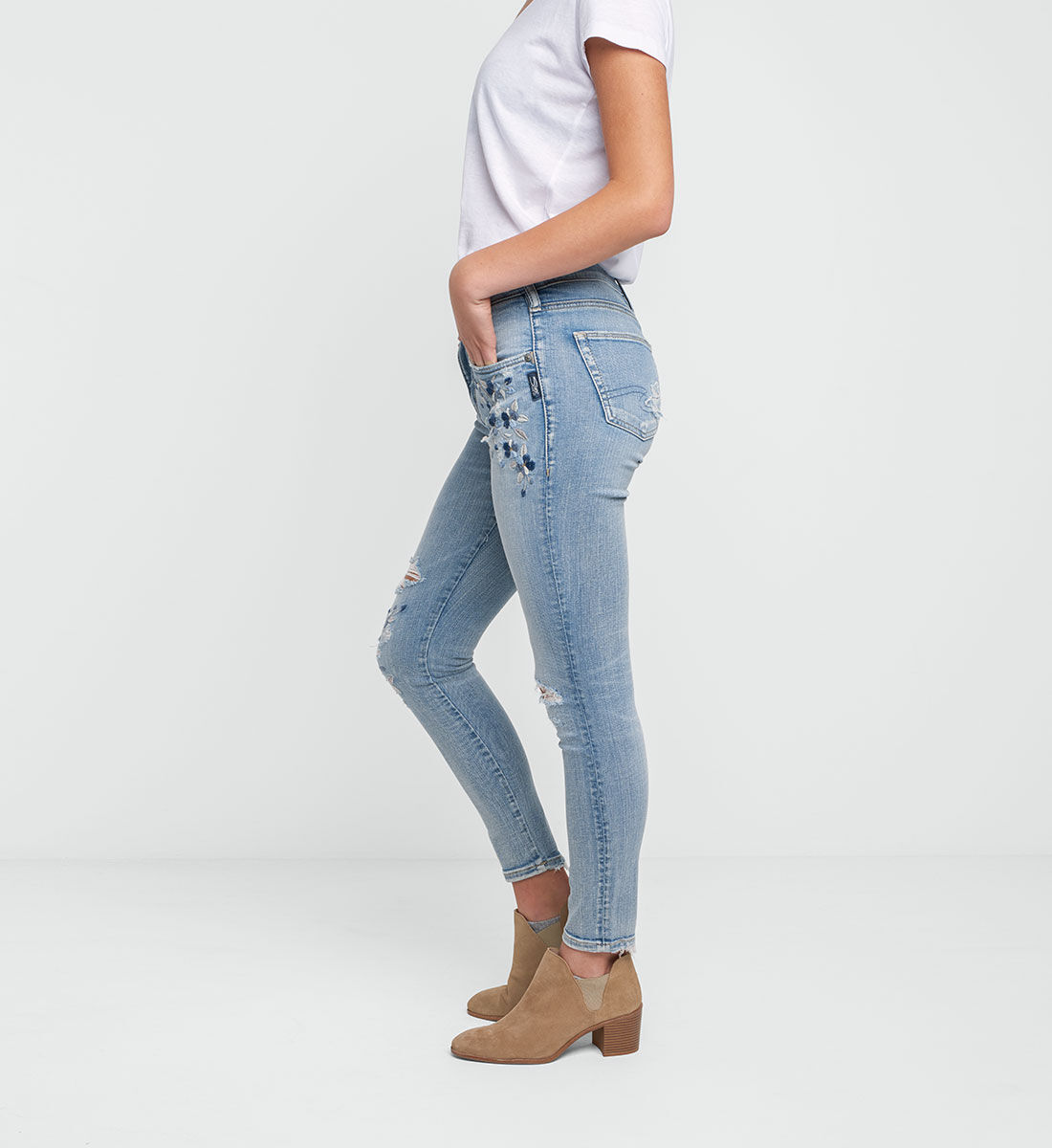 Embroidered jeans skinny hotsell