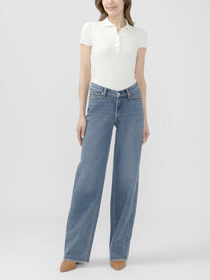 V-Front Wide Leg Jeans