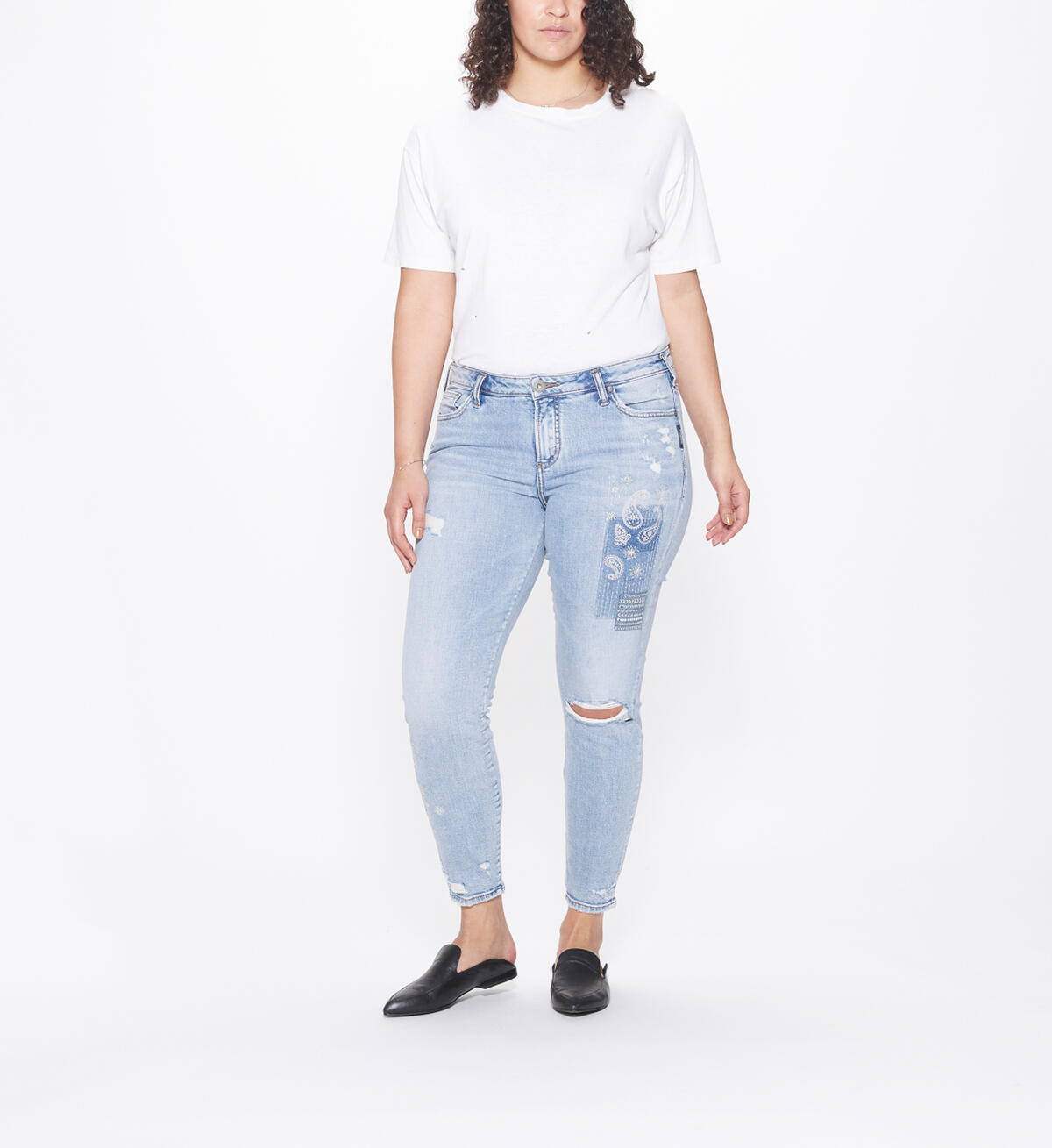 Aiko Mid Rise Ankle Skinny Jeans Plus Size Final Sale, , hi-res image number 0
