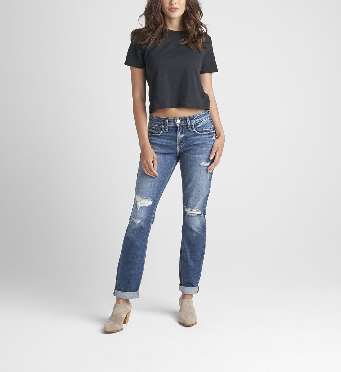 Buy Boyfriend Mid Rise Slim Leg Jeans for CAD 88.00 | Silver Jeans 
