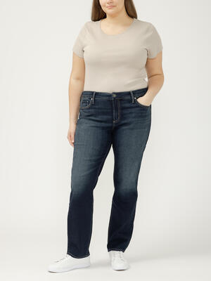 Elyse Mid Rise Straight Leg Luxe Stretich Jeans