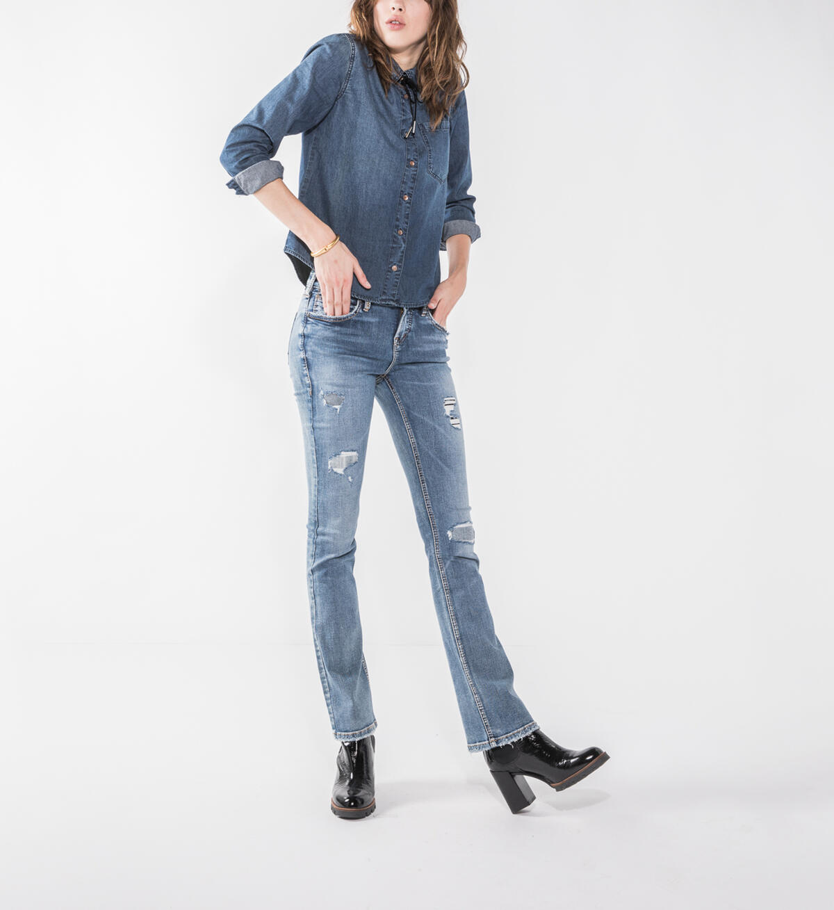 Aiko Slim Boot Medium Wash, , hi-res image number 3