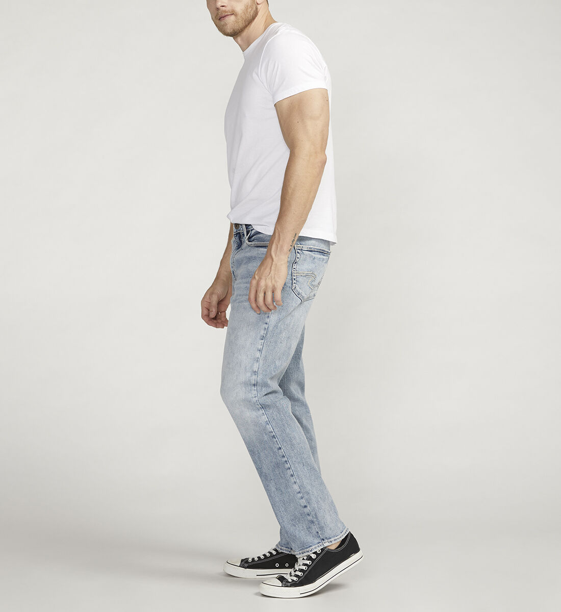 Buy Eddie Athletic Fit Tapered Leg Jeans for CAD 118.00 Silver