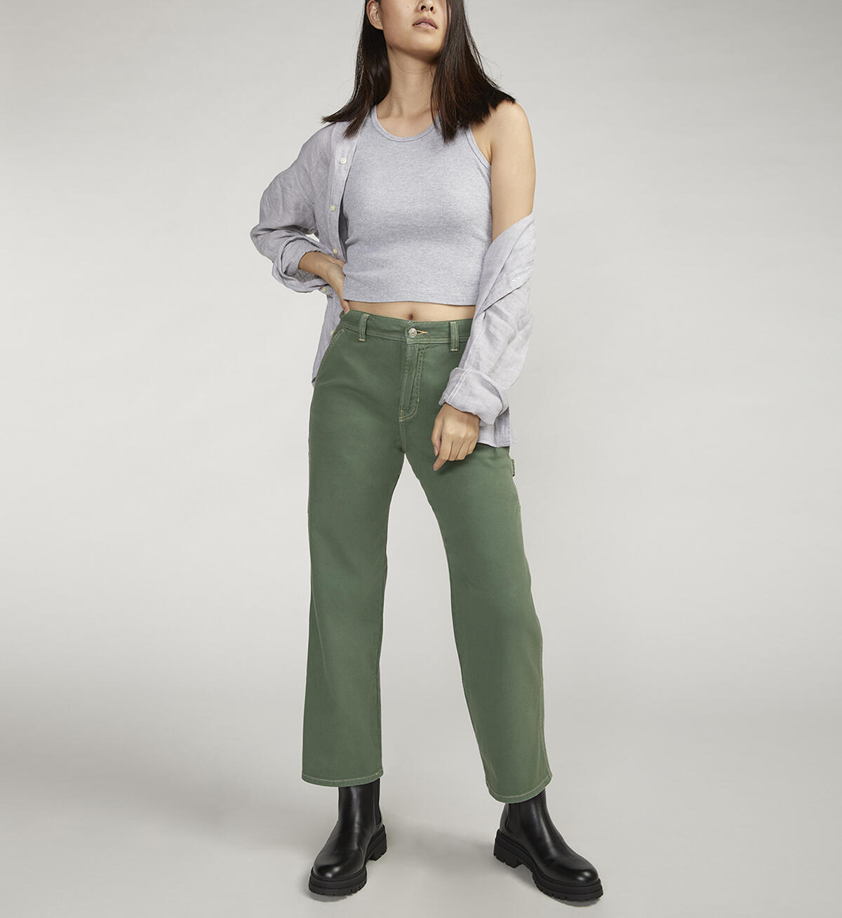 Relaxed Fit Straight Leg Carpenter Pant, Spruce, hi-res image number 0