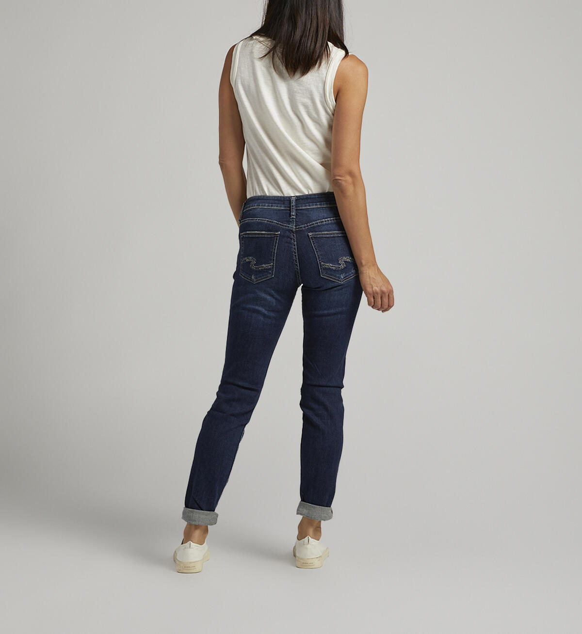 Boyfriend Mid Rise Slim Leg Jeans, Indigo, hi-res image number 1