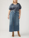 Front-Slit Maxi Jean Skirt Plus Size image number 0