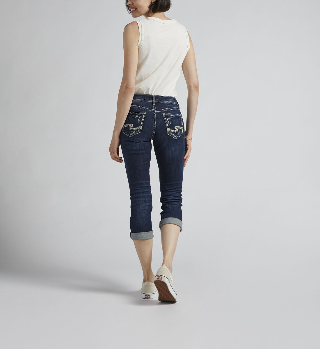 Buy Suki Mid Rise Capri for CAD 90.00 Silver Jeans CA New