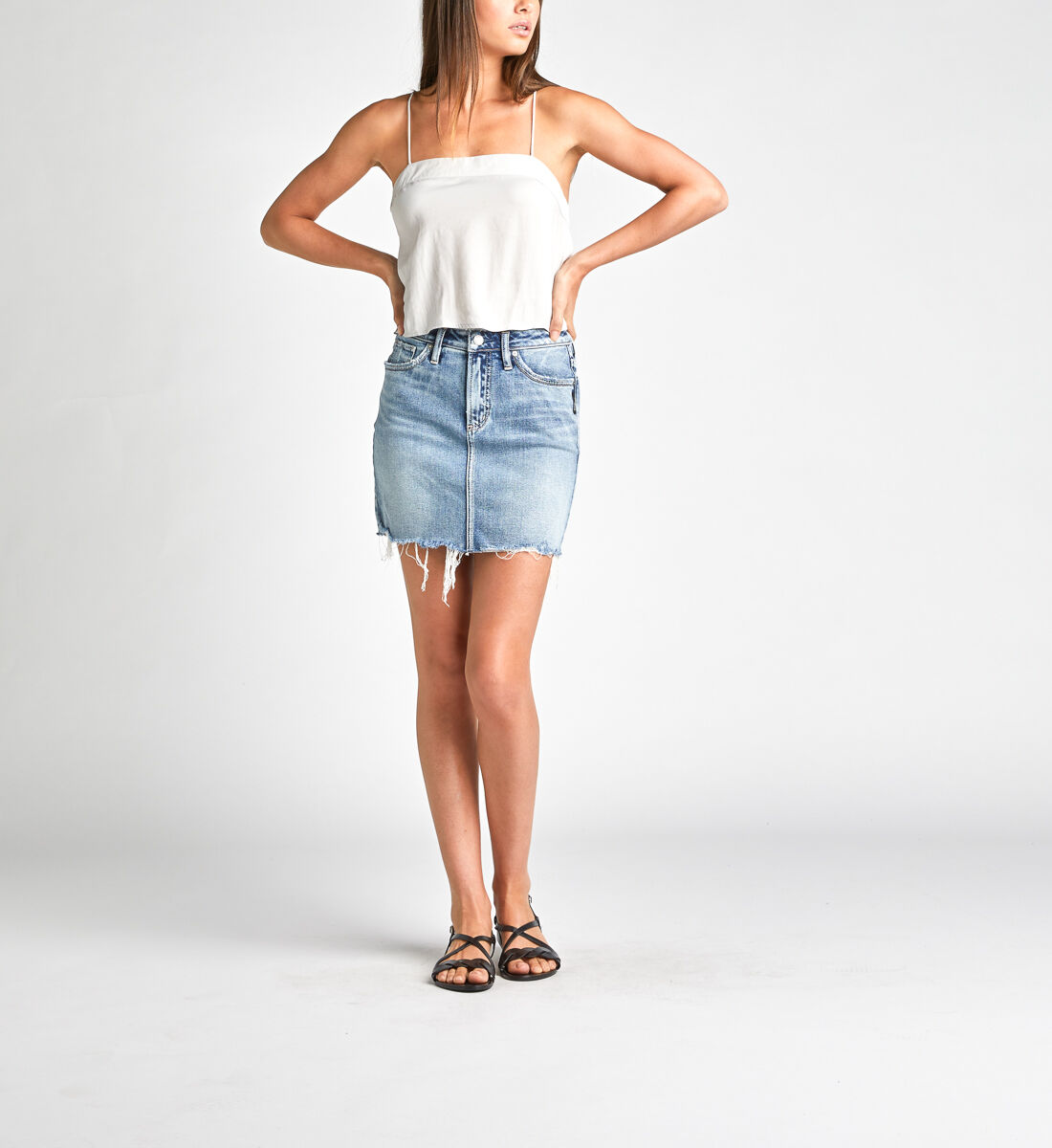 Silver jean skirt store canada