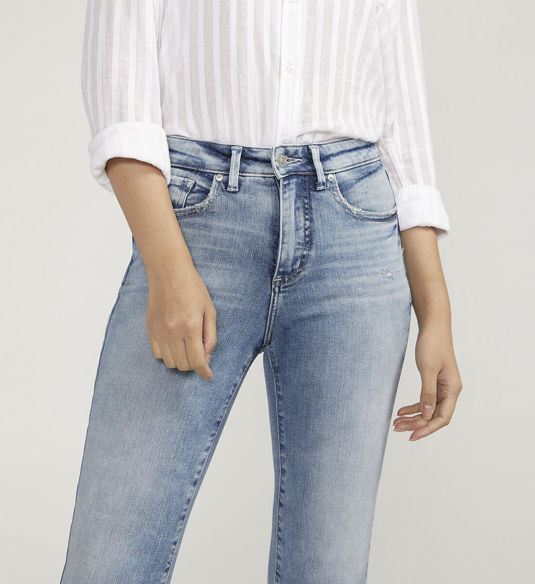High waisted straight leg cropped jeans clearance