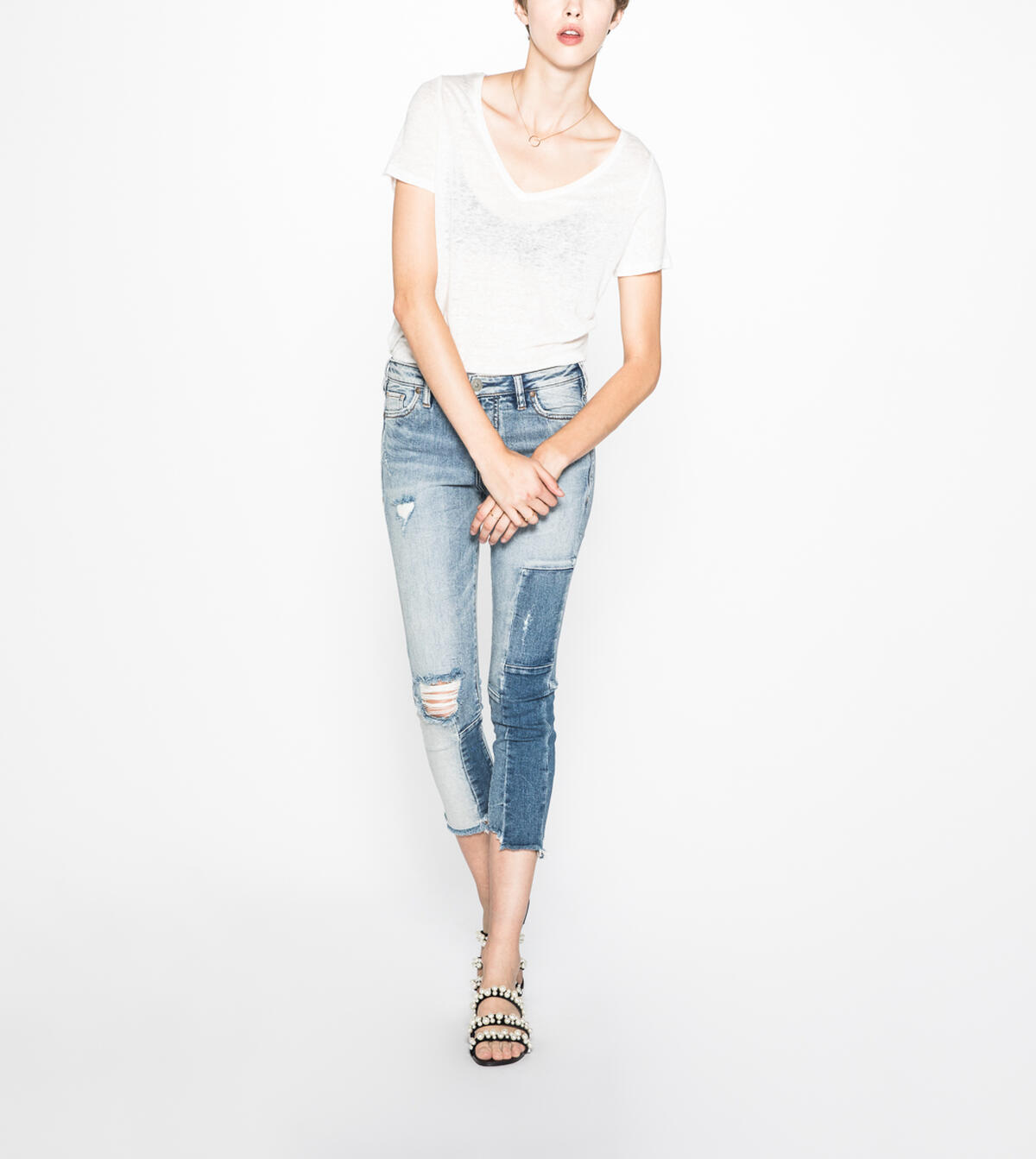 Loose Boyfriend Crop Medium Wash, , hi-res image number 0