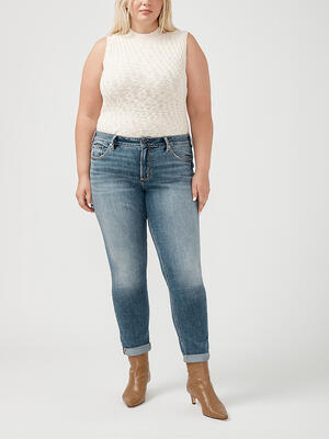 Girlfriend Mid Rise Skinny Luxe Stretch Jeans Plus Size