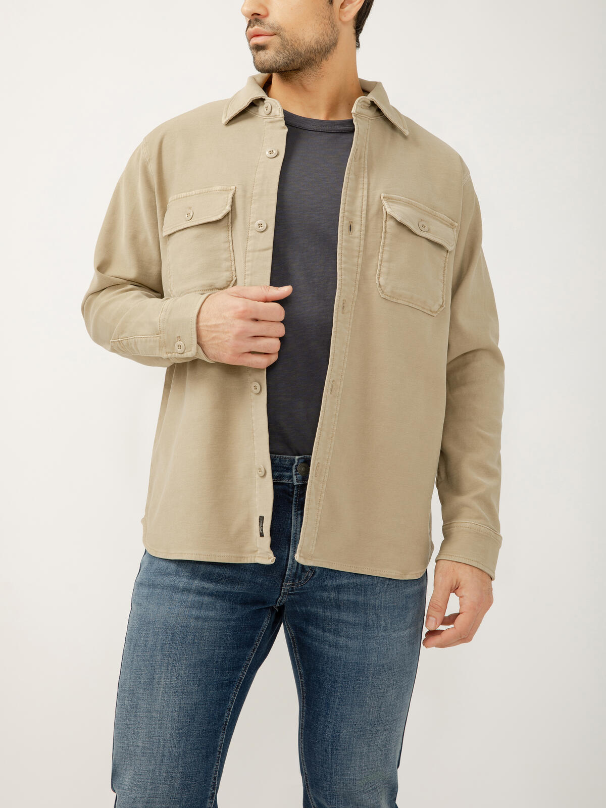 Button Up Knit Flex Shirt image number 0