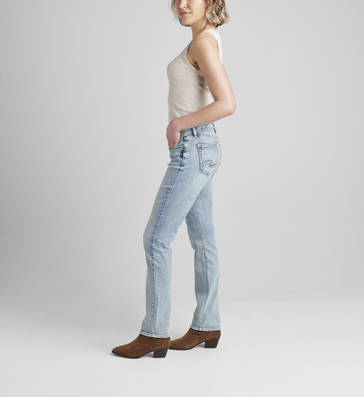Elyse Mid Rise Straight Leg Jeans, , hi-res image number 2
