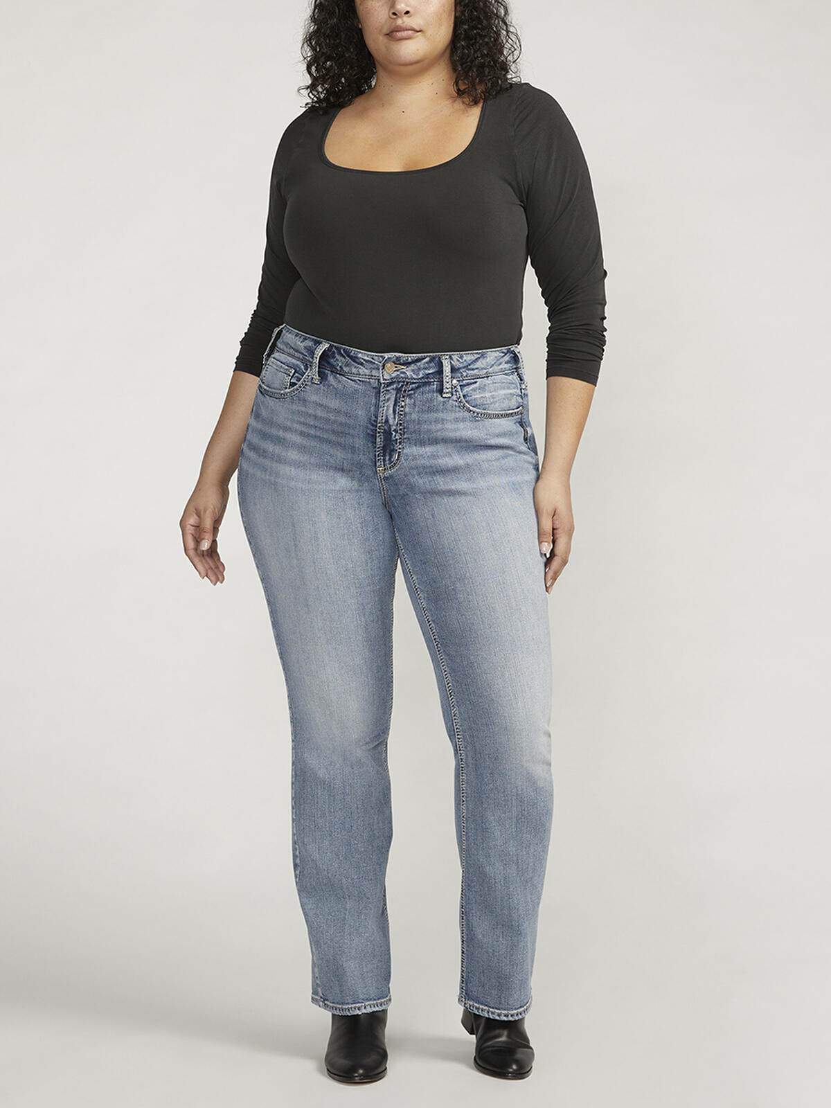 Suki Mid Rise Slim Bootcut Jeans Plus Size image number 0
