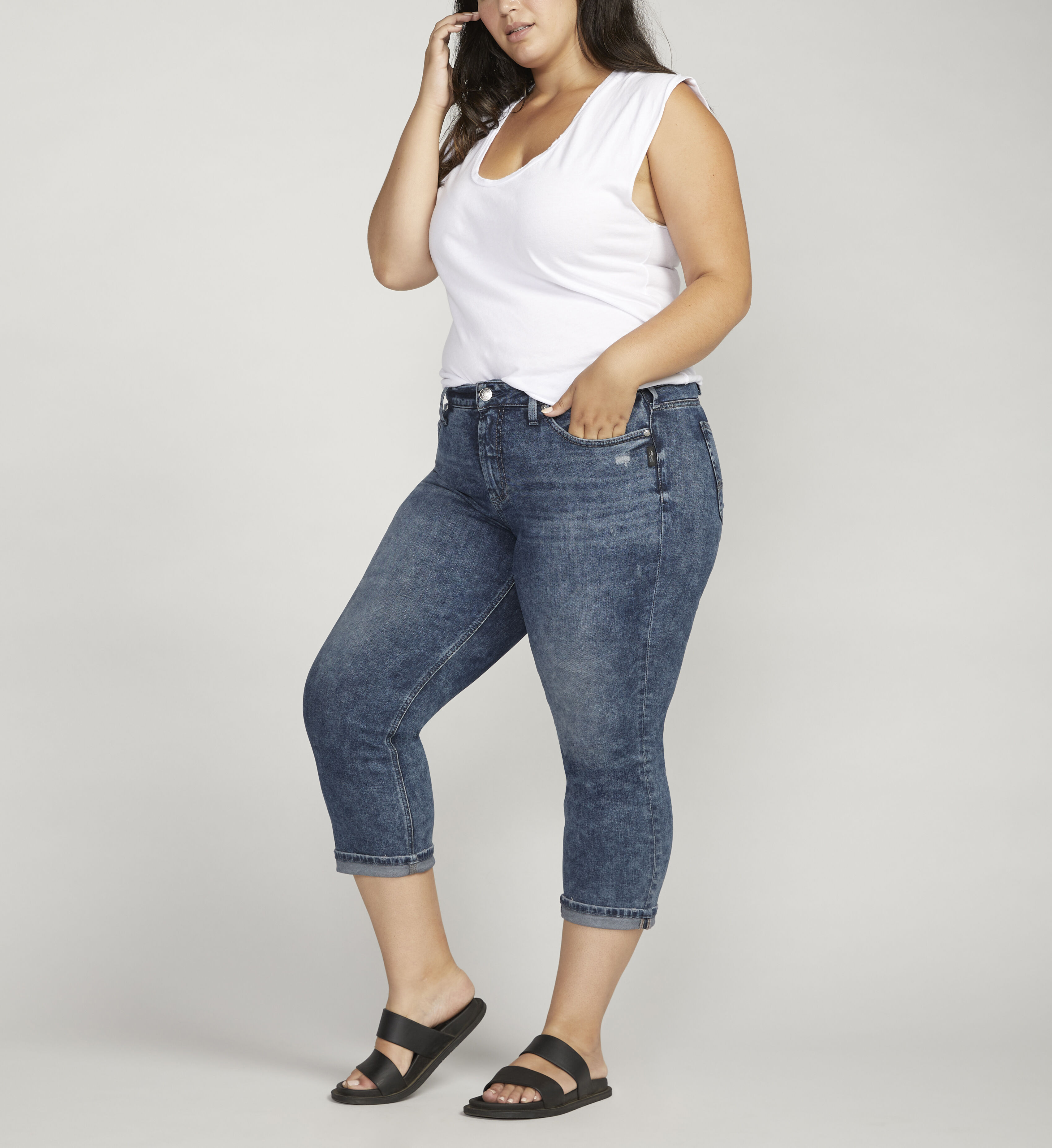 Plus size jean capris store