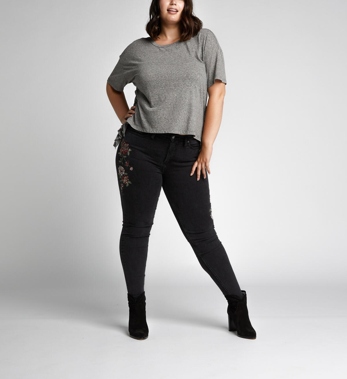 Mazy Skinny High Waist Embroidered Denim, , hi-res image number 0