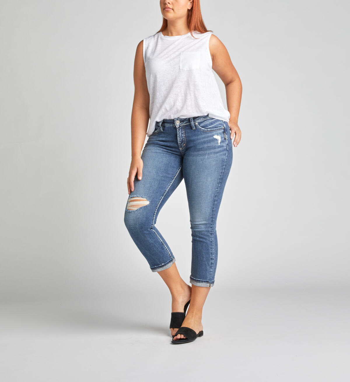 Elyse Mid-Rise Curvy Relaxed Capri, , hi-res image number 0
